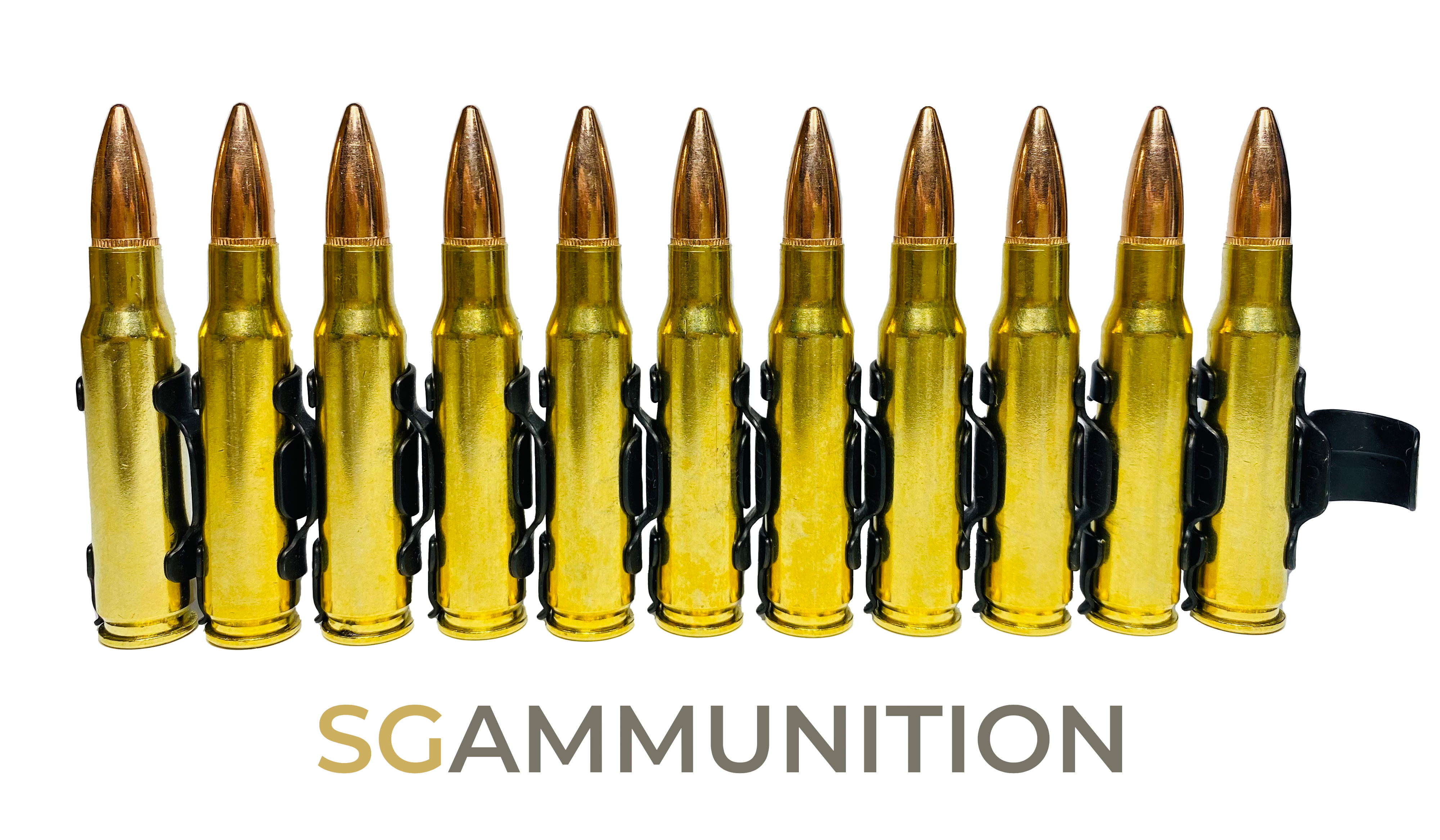 실물기반의 7.62 X 51mm FMJ 더미탄 10발 링크세트 (모형탄,모형총알,M60,K12,탄 링크) : 더미탄
