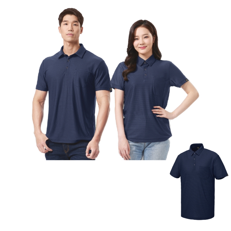 여름 유니폼 단체티 TBUC 티뷰크 TT-1601 제전티셔츠 네이비색 : 디엔티세이프티