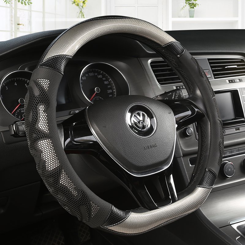 자동차핸들보호부품 자동차핸들커버 car 스티어링 휠 커버 탄소 섬유 가죽 for nissan qashqai j11 x trail t32 for vw golf 7 2015... 