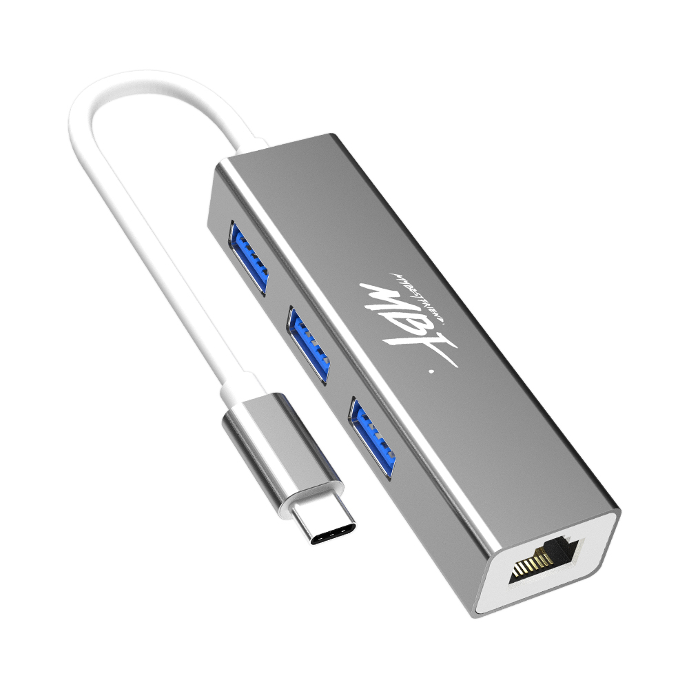 USB 3.1 C타입 기가 랜카드 3포트 허브 겸용 유선 랜카드 MBF-UC4IN1 : 엠비에프