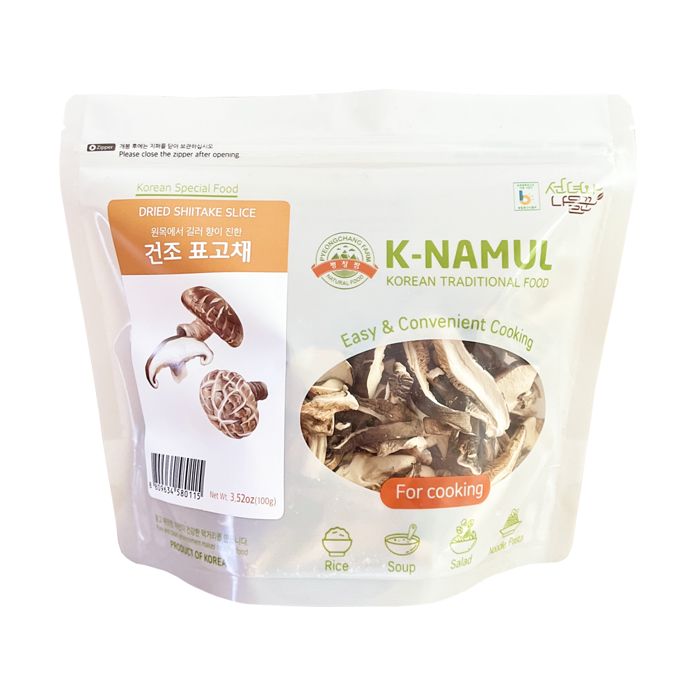 참나무 원목에서 기른 건조 표고버섯채 100g : 평창팜