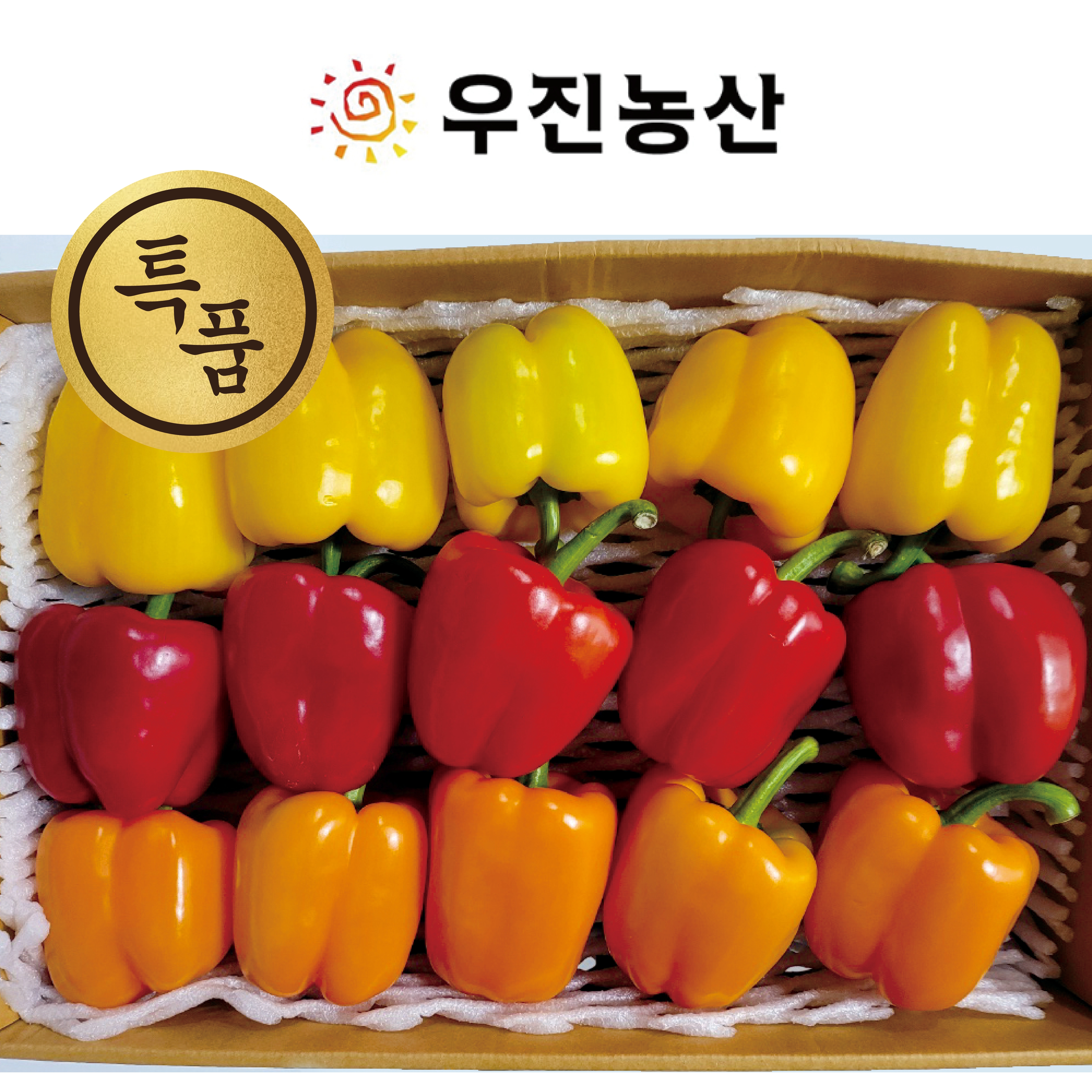 (특품)삼색 파프리카5KG 빨강,노랑,주황,포장 : 우진농산 파프리카
