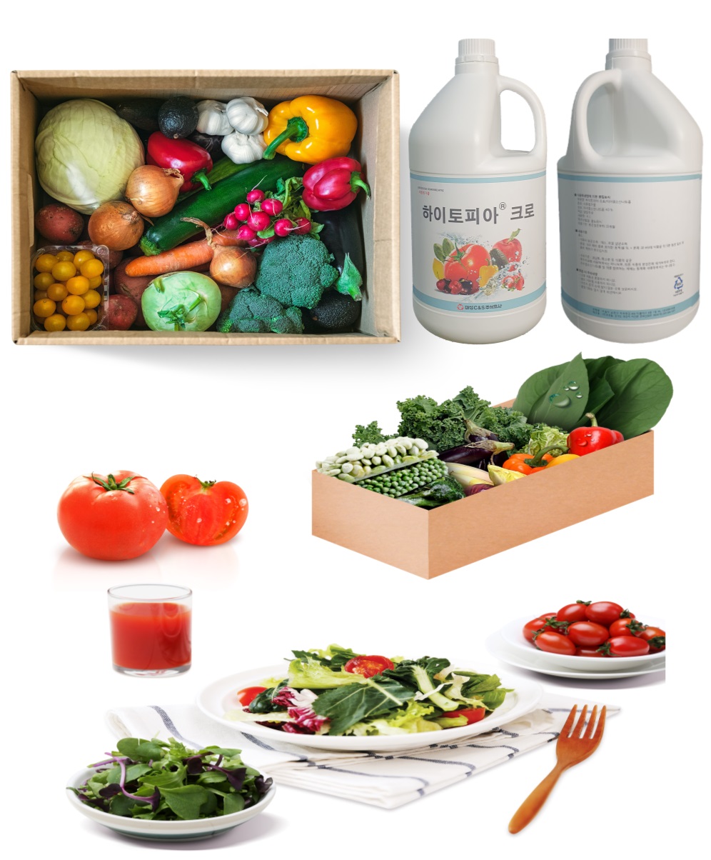 하이토피아크로 4LX4개 16L 쎄니크로 차아염소산나트륨 과일 야채 세척제 : 코리아크린업켐
