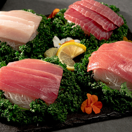 참치회 참치 4종 모듬회 홈마카세 황새치뱃살 황다랑어 참다랑어뱃살 몸살 300g 600g : 주말엔캠핑
