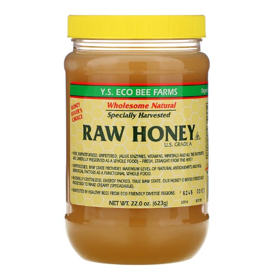 강민경꿀 YS 와이에스 에코비팜스 로우허니 A등급 천연 생꿀 Y.S. Eco Bee Farms Raw Honey 623g X 2병 : 웰빙웰