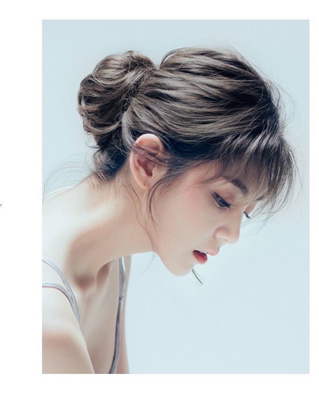 온리정 똥머리가발 셀프 올림머리 부분가발 펌스타일 헤어 고탄력 밴드형 : 온리정