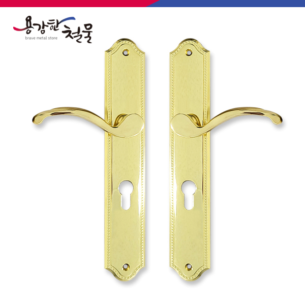 [용감한철물] 고급 모티스락 CM8501 골드 열쇠형 중문 방문 손잡이 : 용감한철물