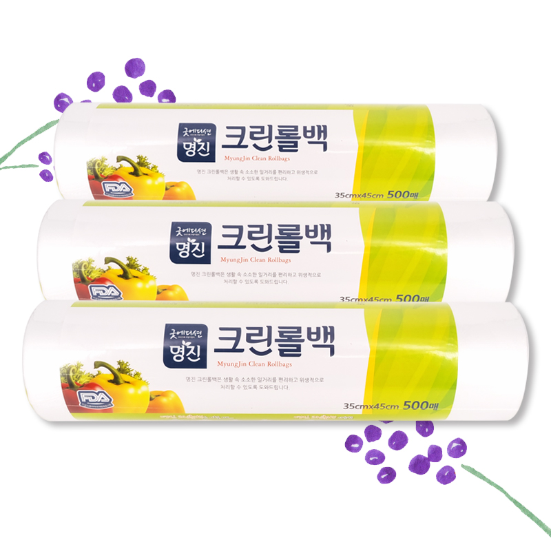 명진 크린롤백 위생롤백 (특대) 35X45 500매 : 개성 상인