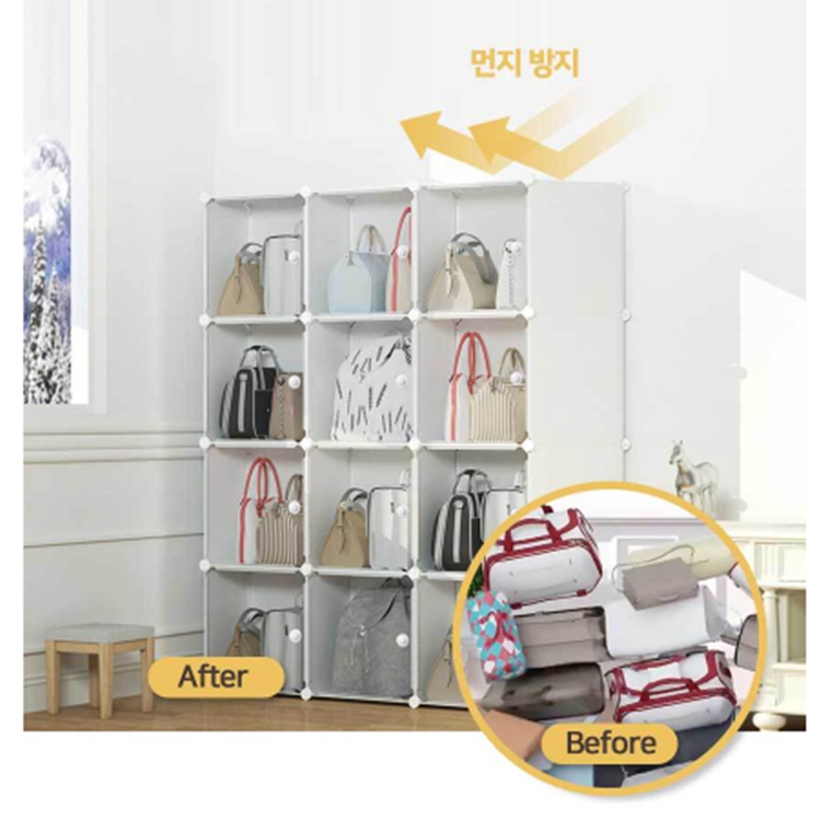 집안정리정돈 모자 드레스룸 좁은집수납 옷방 티셔츠 가방 투명수납 의류 다용도 정리함 : 다올태경