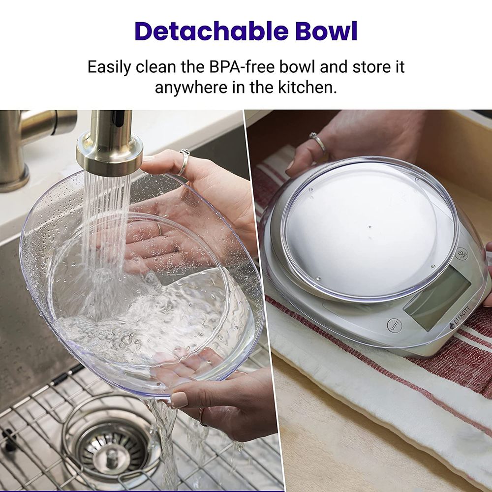 Etekcity 보울형 저울 실버 스테인리스 스틸 5kg   0.1g 단위저울 Etekcity 0.1g Food Kitchen Scale, Bowl, Digital Grams : 천조국상점