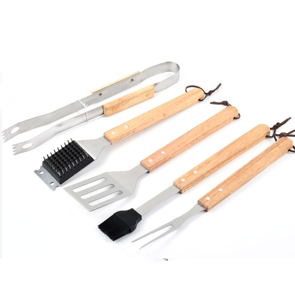 우드핸들 캠핑 바베큐 조리도구세트 가방포함 주방집게 뒤집개 고기조리도구 BBQ용품 : 원베스트리빙