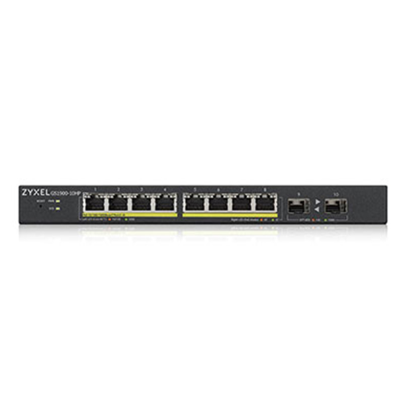 자이젤 ZYXEL GS1900-10HP POE+스위칭허브 기가8포트+2SFP 77W : 다피샵