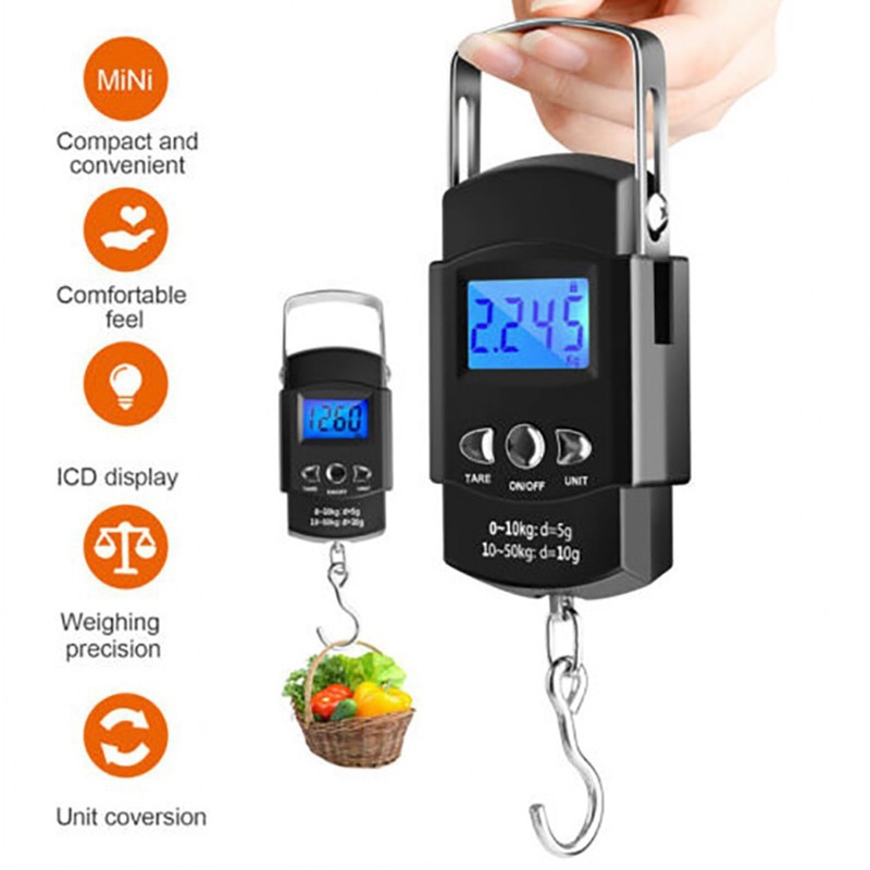 고정밀전자저울 커피저울 후크저울낚시 여행용 50kg x 10g 수하물저울 디지털체중계 : 우야녹색마켓
