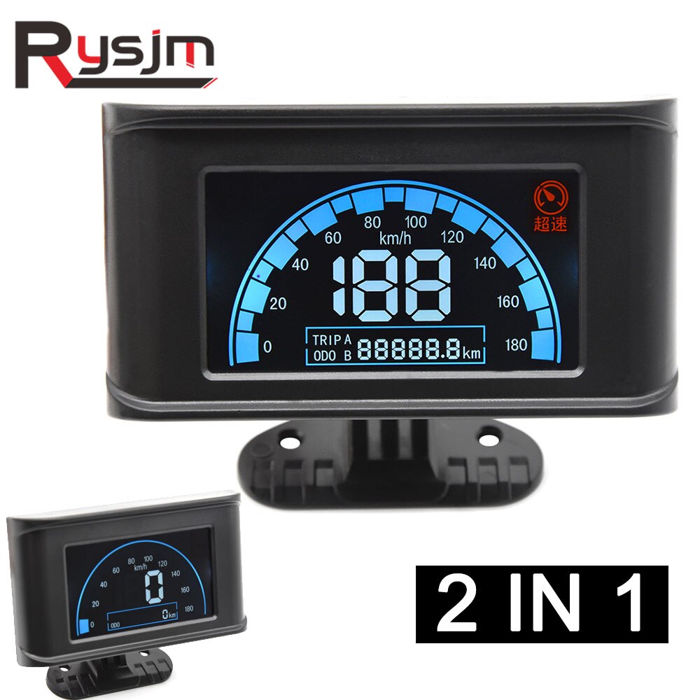 튜닝게이지 car speed meter truck 오토바이 디지털 기기 속도계 odometer 조정 가능한 패널 디스플레이 lcd 게이지 overspeed alarm... 