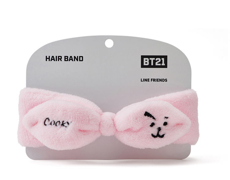 라인프렌즈 BT21 리본 세안 헤어밴드 귀여운 세안밴드 쿠키 COOKY : 미라천사