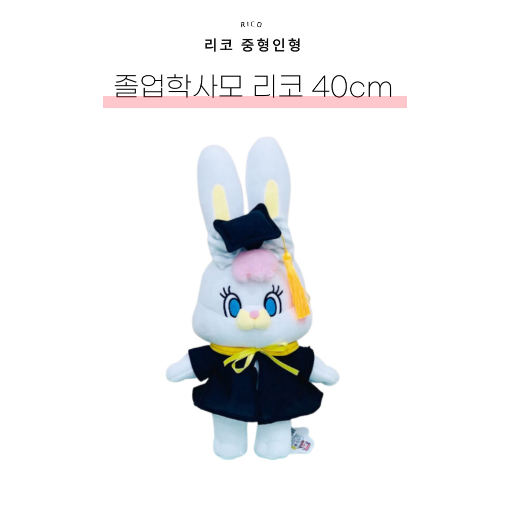 리코 인형 토끼 하트 케이크 졸업 애착인형 40cm : 순간의상점