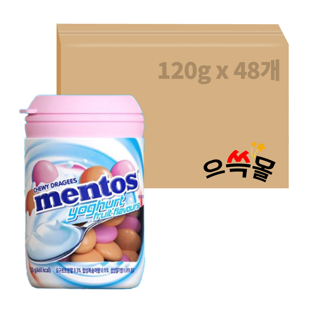 농심 멘토스 요구르트맛 바틀 120g x 48개 : 으쓱몰