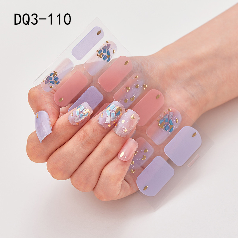 네일스티커 붙이는 매니큐어 젤 스티커 14 팁 보라색 여러 가지 빛깔의 데칼 아트 3d 다이아몬드 디자인 전체 랩 스트립 : 하이피크몰