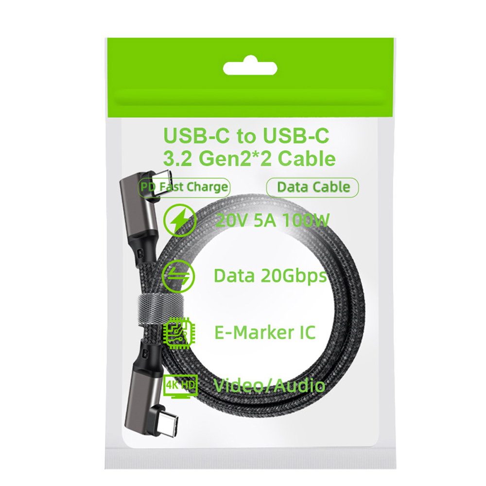 더블 ㄱ자 USB3.2 C to C 20Gbps 케이블 50cm : 주식회사 바라보고