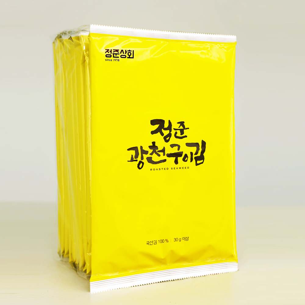 정준 광천 구이김 37g X 10봉 : 정준상회