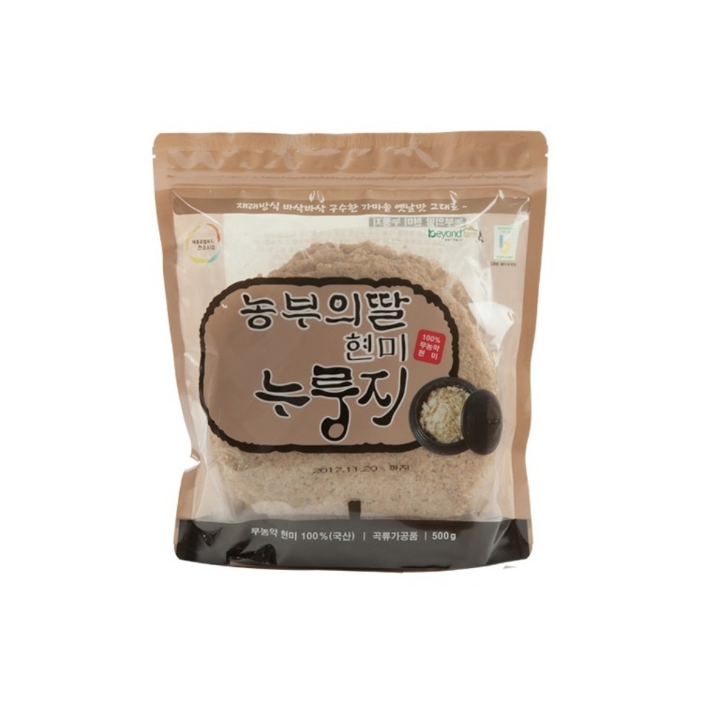 행복우리식품 농부의딸 현미 누룽지 500g 국내산 쌀 탕용 : 행복꿈