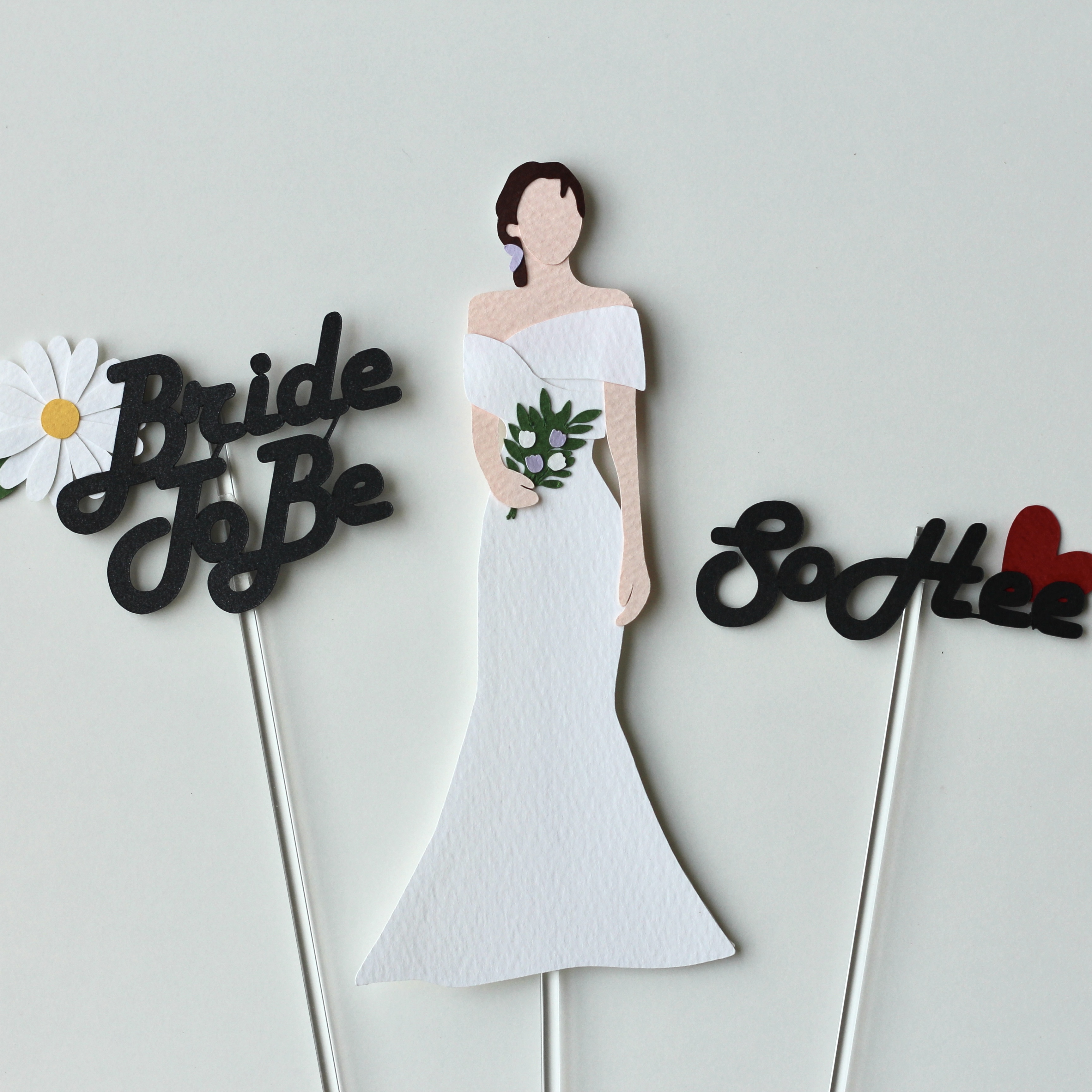 브라이덜샤워 토퍼 프로포즈 신부 웨딩 결혼 원하시는문구 bridetobe추가안함 머메이드 : 그리니 토퍼