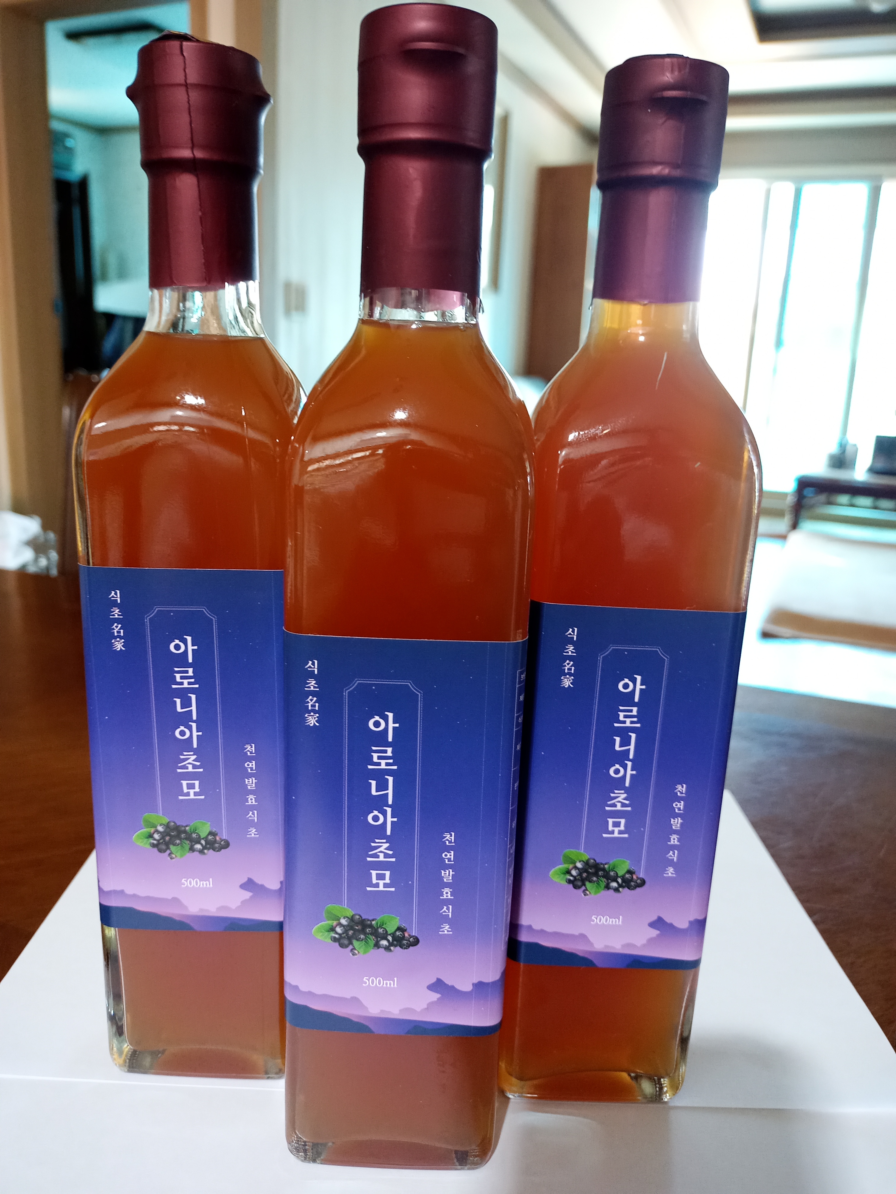 그리심농원 아로니아 식초 500ml 초모 천연 발효 수제 : 청송 그리심농원