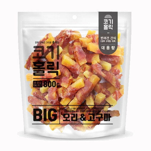 코기홀릭 대용량 강아지 반려견 간식 소 닭 오리 가슴살 고구마 육포 쳐키 : 펫해피