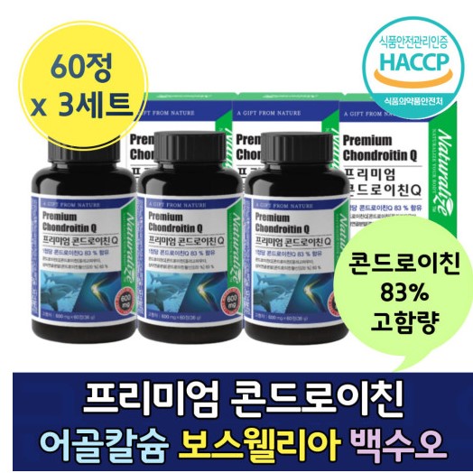 콘드로이친 보스웰리아 콘드로이치 콘도로친 비타민C 칼슘 180정 관절영양제 상어연골 : 데이푸드