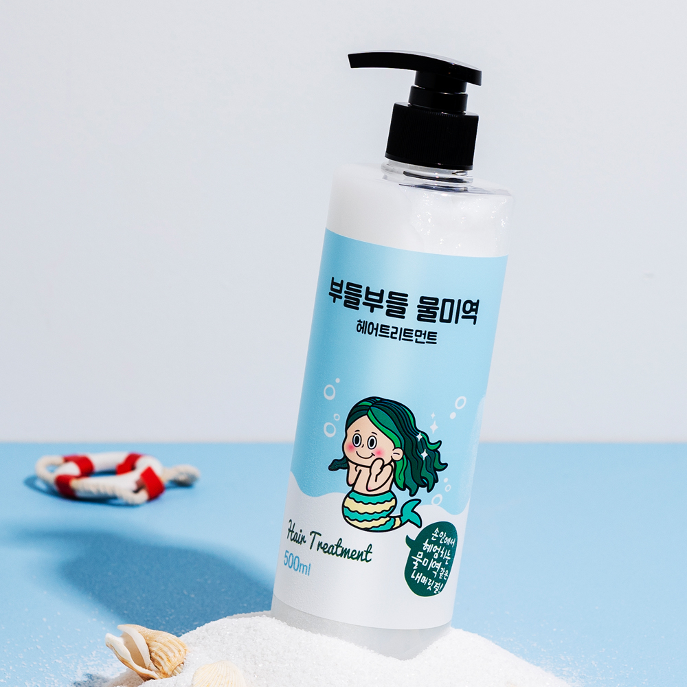 [환불보장] 부들부들 물미역 트리트먼트 500ml 손상모 상한머리 복구 셀프 헤어 단백질 클리닉 PPT 미용실 머리영양제 홈케어 팩 : BJ라인