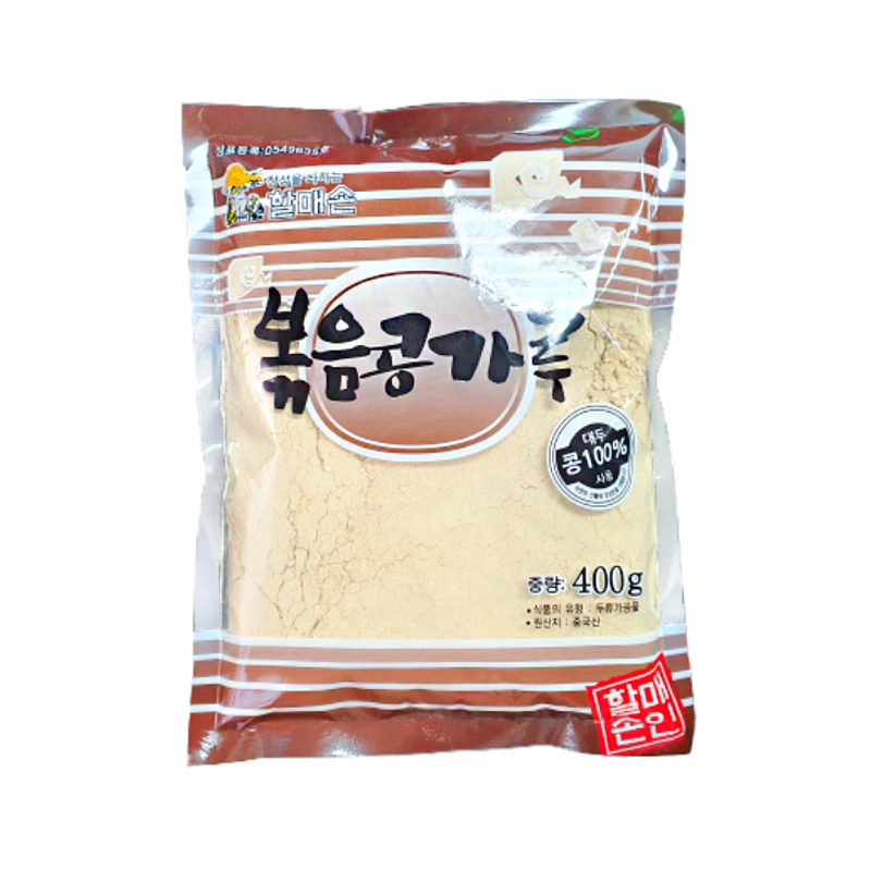 할매손 볶음콩가루 400g 콩 샐러드 팥빙수 삼겹살 토핑 찍어먹는 가루 대두 : MUBA