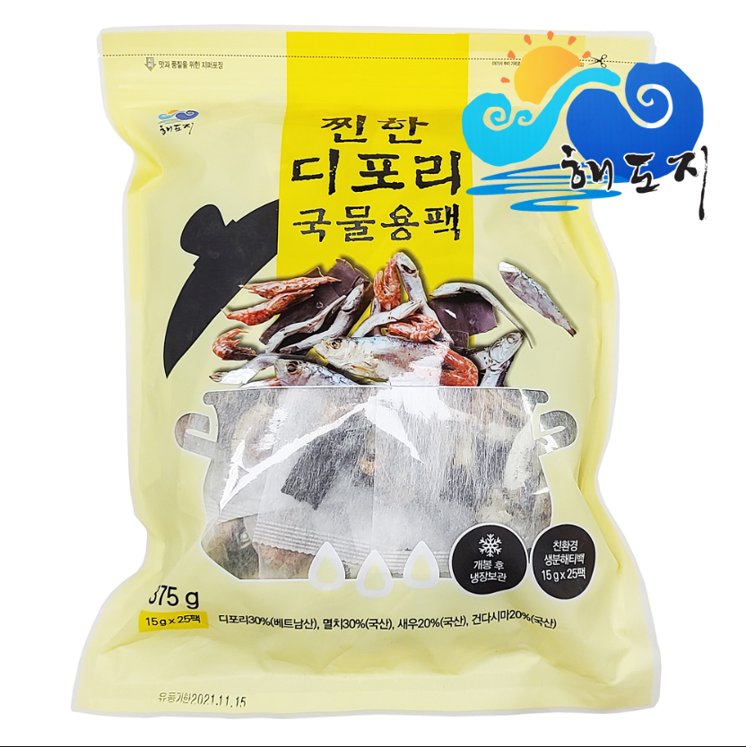 찐한 디포리 국물용 팩 375g (15gx25p) 육수용 팩 해도지 다시팩 : 수와정