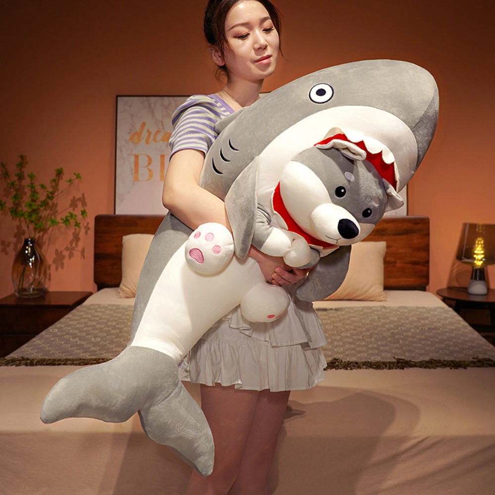 대형 귀여운 강아지 고양이 상어인형쿠션 빅사이즈인형 옆으로자는베개 독특한 동물바디필로우 : 이즈먼트