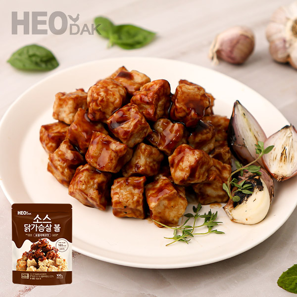 허닭 소스 닭가슴살볼 숯불바베큐맛 100g 10팩 : 허경환의 허닭