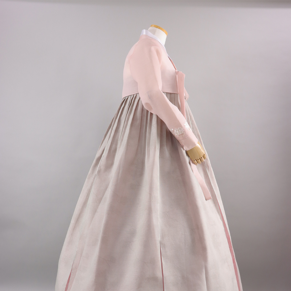 [한복대여]프리미엄 결혼식 신부 혼주 K한복 [연담홍색/연회색]C030/C521 : K한복