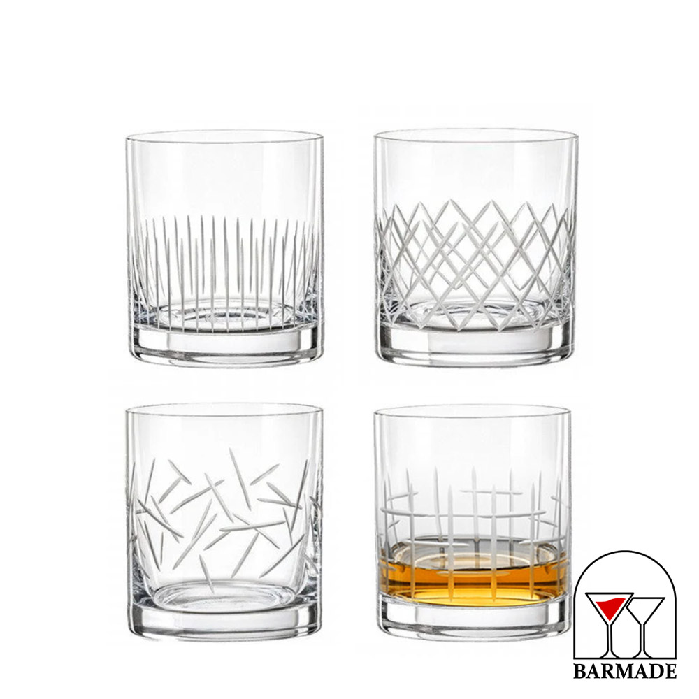 라인패턴 크리스탈 위스키 온더락 글라스 280ml 4종 택1 체코 양주잔 : Barmade