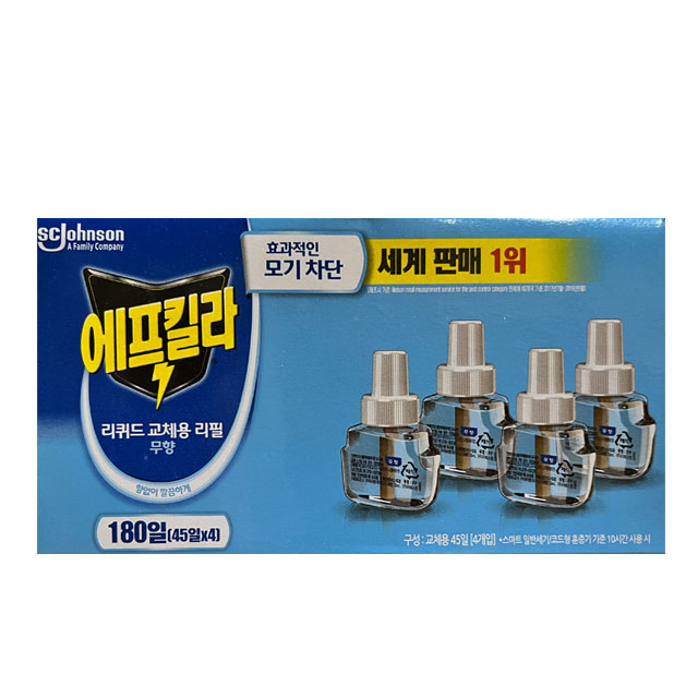 에프킬라 리퀴드 모기향 무향 리필 45일 4개/24년생산 : 지기샵
