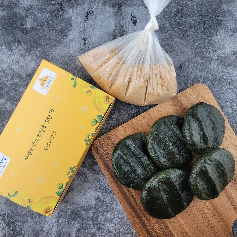 쑥개떡 콩쑥개떡 쑥떡 3팩 (팩당300g) / 국산 재료 / 충북 옥천 우수마을기업 : 창대방앗간