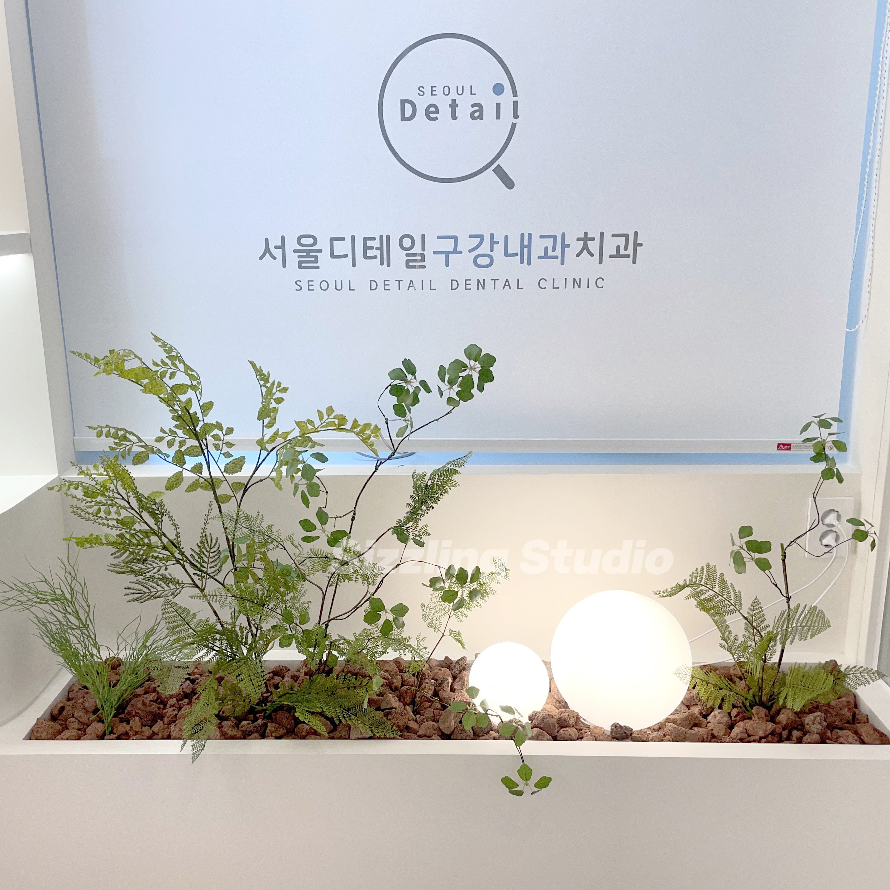 송파 치과 조화 실내 조경 플랜테리어 미니화단 연출 : 씨즐링 스튜디오