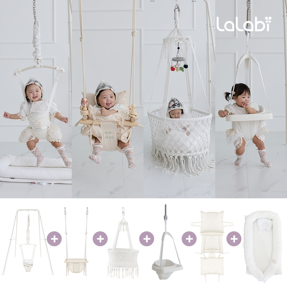 라라비 스윙점퍼 풀패키지 4in1 점퍼루 아기그네 바운서 플레이시트 호환 : LaLabi