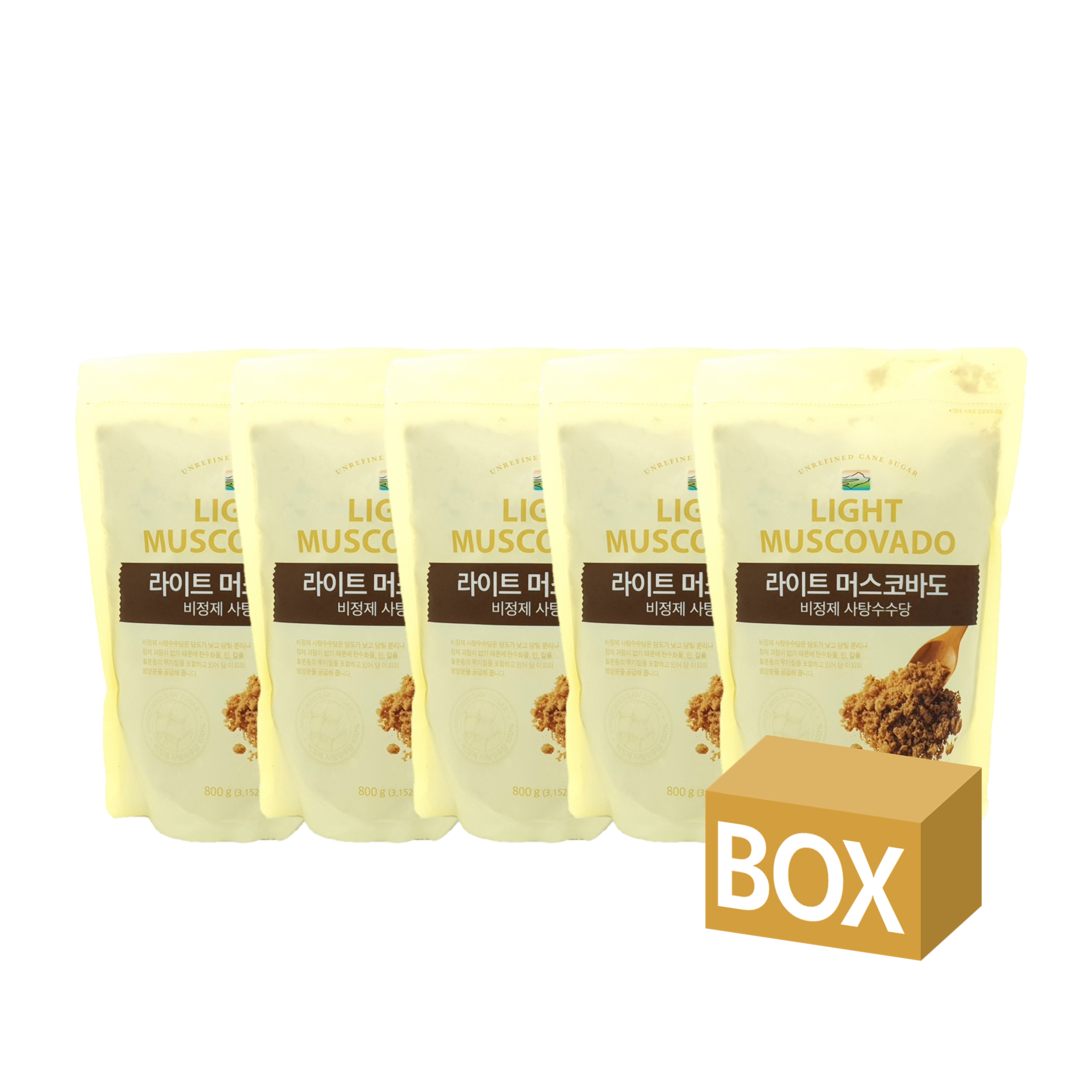 라이트 머스코바도 비정제 사탕수수당 800g x 5개(박스) (유통기한 2028년 10월 30일) / 설탕대신 설탕대체 요리용 : 대광인터내셔날