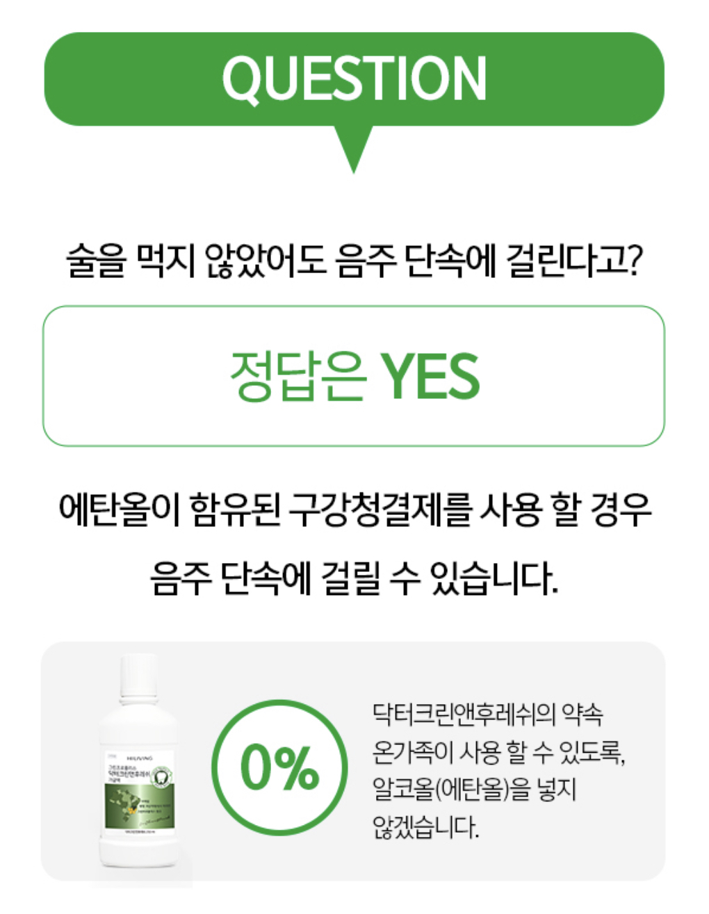 하이리빙 닥터크린앤후레쉬가글액 250ml - NO에탄올 충치예방 입냄새제거 그린프로폴리스 : 하이리빙통합마트