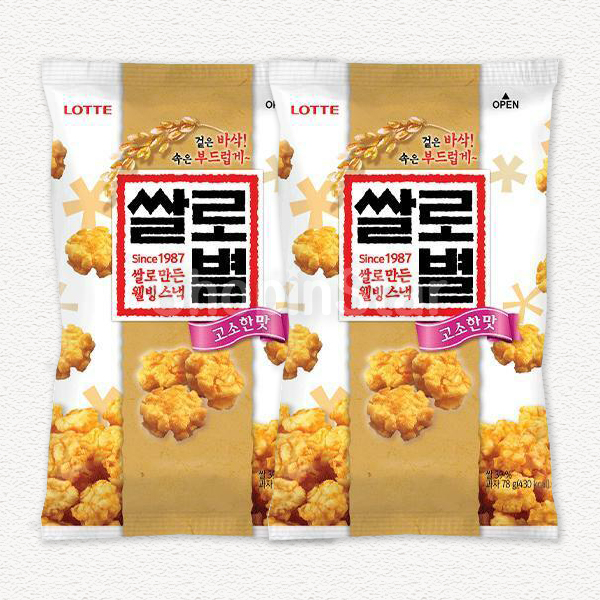 롯데제과 쌀로별 고소한맛 78g 2개 웰빙스낵 간식 : 샵인스타