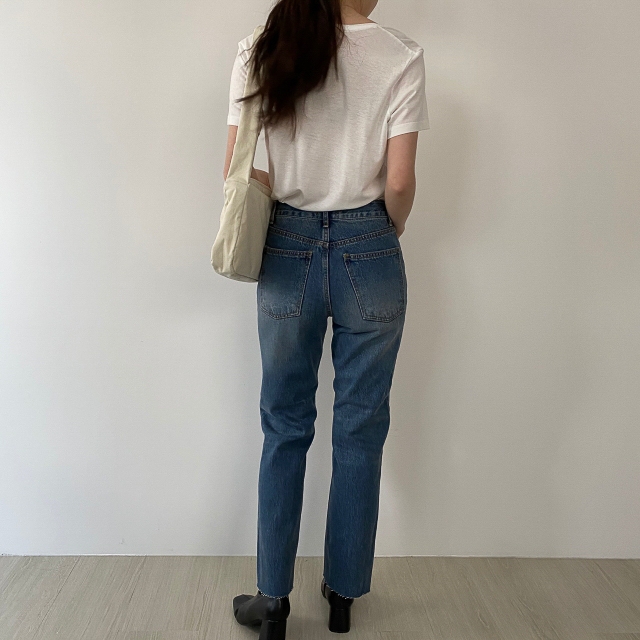 [일부 당일배송 50% SALE] 시스터마켓 중청 커팅 랜드 데님 : 어베인