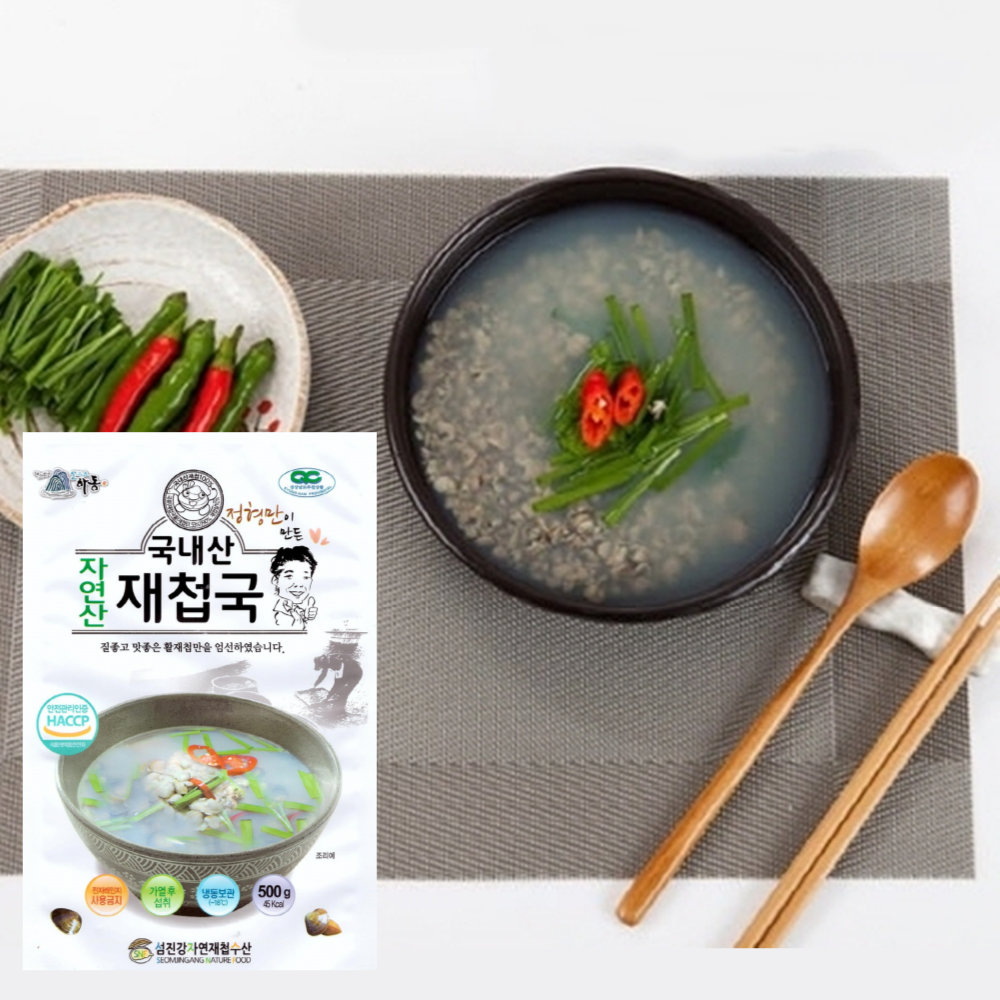 재첩국 섬진강재첩국 제첩 500g 10팩 : 맛누림식자재