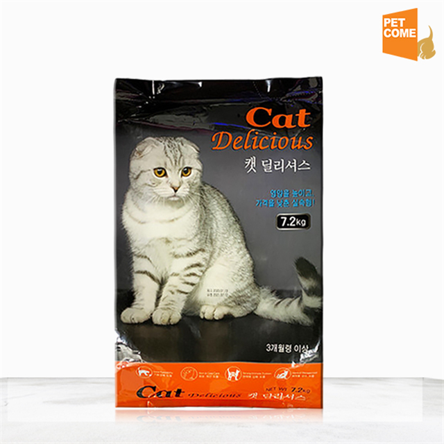 펫컴 캣딜리셔스7.2kg 대용량 전연령 고양이 국내산 애묘 사료 : 펫컴