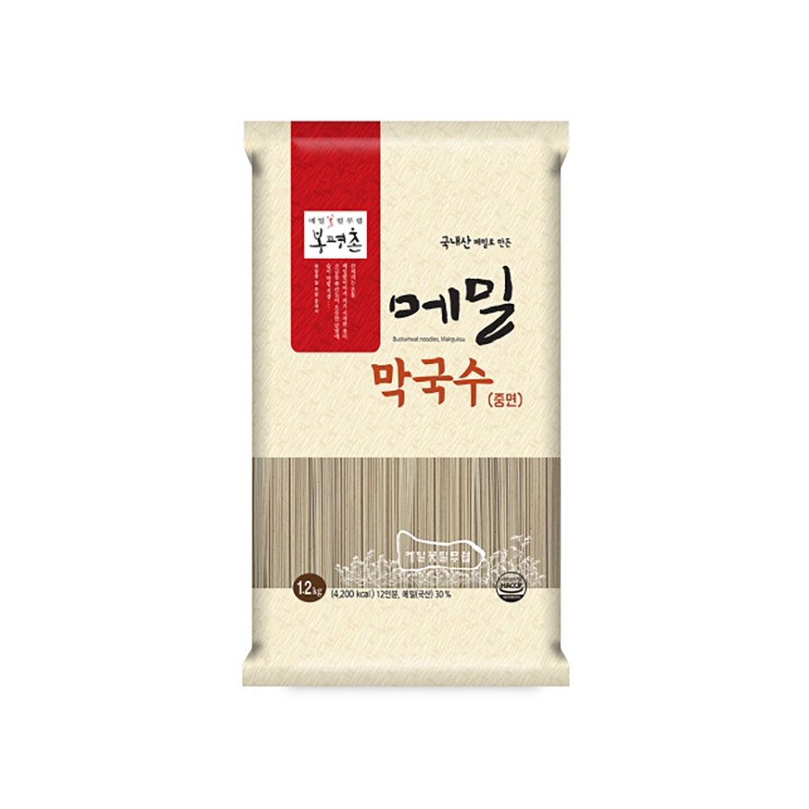 국내산 메밀로 만든 봉평촌 메밀막국수(중면) 1.2kg : 봉평메밀팜