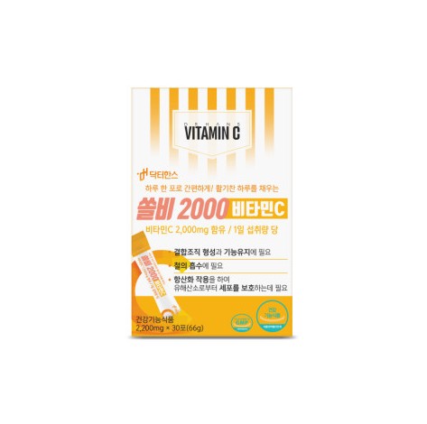1개 쏠비2000 비타민C 분말 2.2g x 30포(총66g) 비타민씨+고열용융소금 함유 닥터한스 1개 : 한스헬스케어