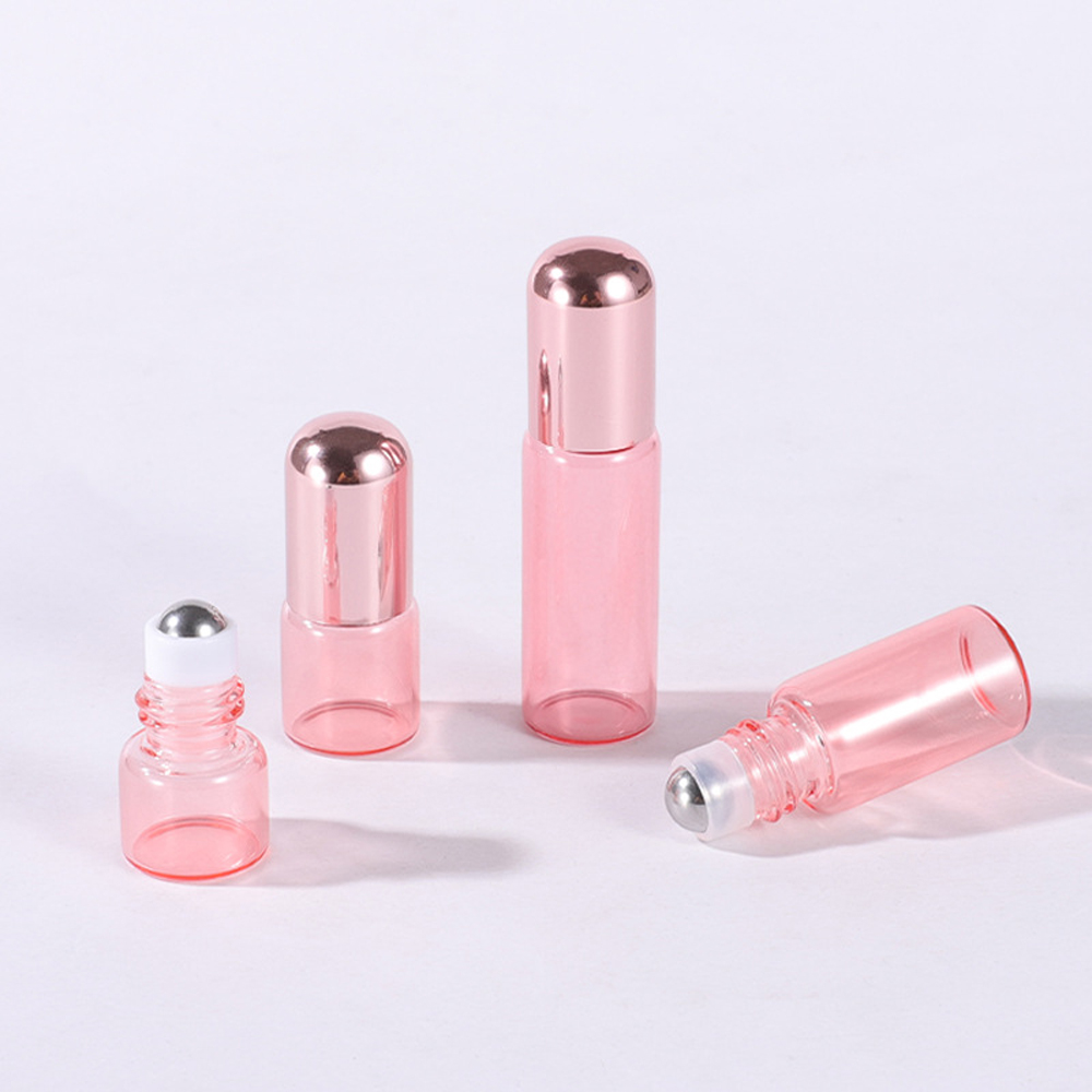 핑크 롤온 향수 공병 미니 롤러볼 아로마 유리 용기 1ml : 모든스토아
