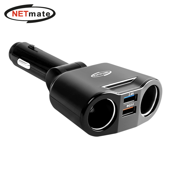 NETmate NM-CJ06 차량용 USB 충전 시거잭(USBx2, 시거 소켓x2) : 퍼니케이블